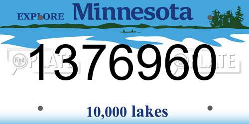 1376960 Minnesota License Plate