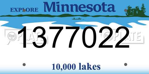 1377022 Minnesota License Plate