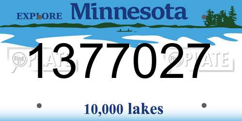 1377027 Minnesota License Plate