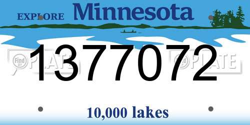 1377072 Minnesota License Plate