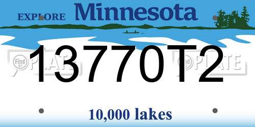 13770T2 Minnesota License Plate