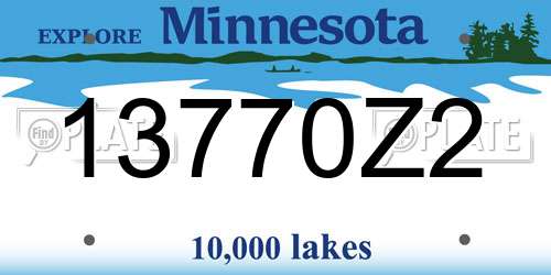 13770Z2 Minnesota License Plate