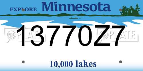 13770Z7 Minnesota License Plate