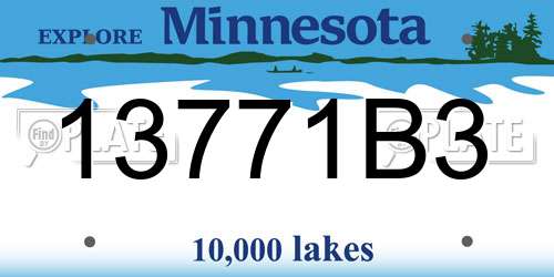 13771B3 Minnesota License Plate