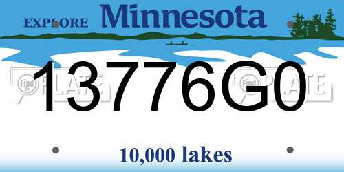 13776G0 Minnesota License Plate