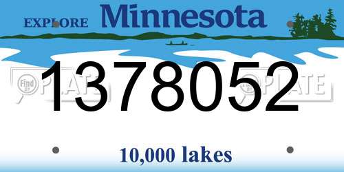 1378052 Minnesota License Plate