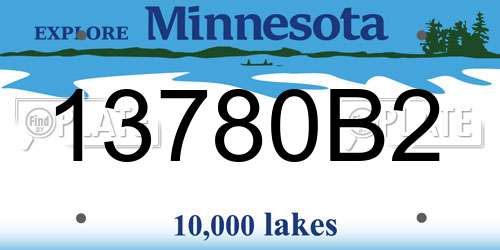 13780B2 Minnesota License Plate