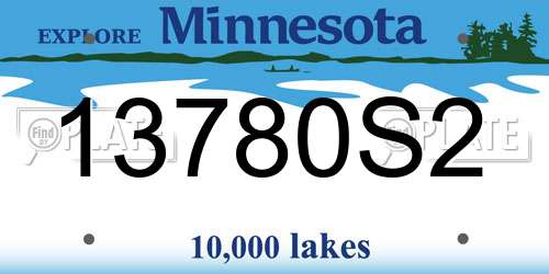 13780S2 Minnesota License Plate