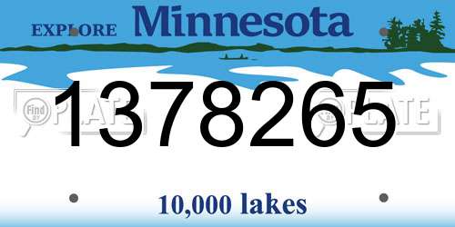 1378265 Minnesota License Plate