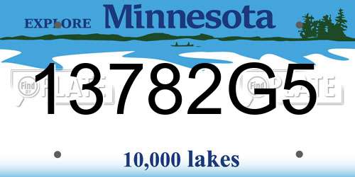 13782G5 Minnesota License Plate