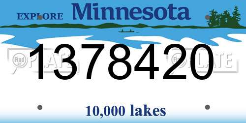 1378420 Minnesota License Plate