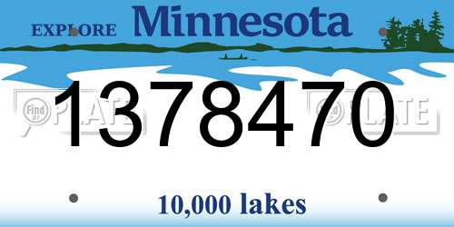 1378470 Minnesota License Plate