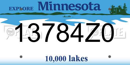 13784Z0 Minnesota License Plate