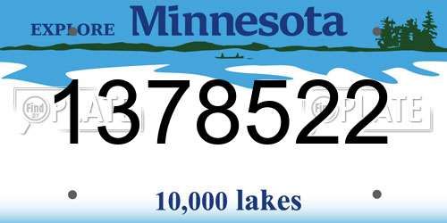 1378522 Minnesota License Plate
