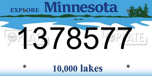 1378577 Minnesota License Plate