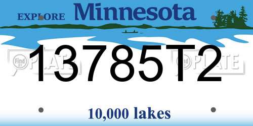 13785T2 Minnesota License Plate