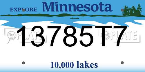 13785T7 Minnesota License Plate
