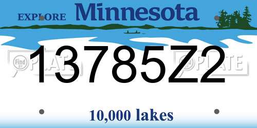 13785Z2 Minnesota License Plate