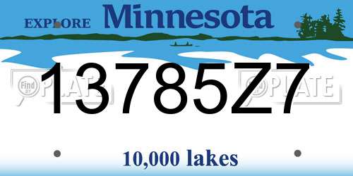 13785Z7 Minnesota License Plate