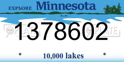 1378602 Minnesota License Plate
