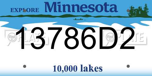 13786D2 Minnesota License Plate