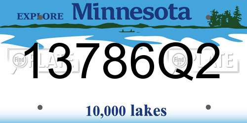 13786Q2 Minnesota License Plate