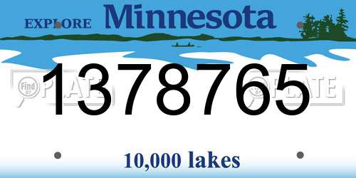 1378765 Minnesota License Plate