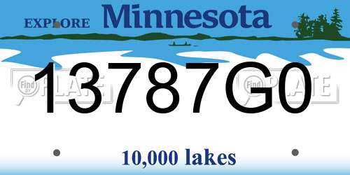 13787G0 Minnesota License Plate