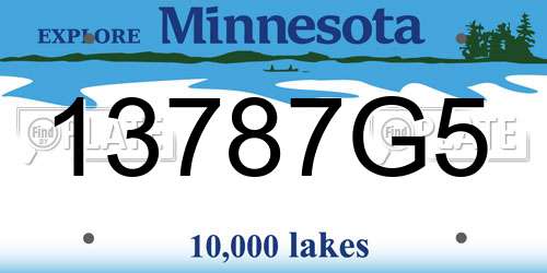 13787G5 Minnesota License Plate