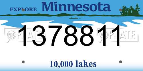 1378811 Minnesota License Plate