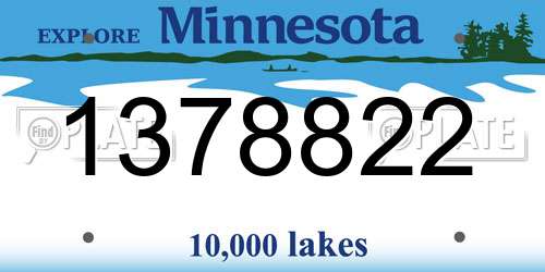 1378822 Minnesota License Plate