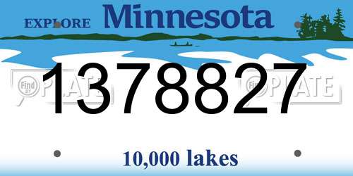1378827 Minnesota License Plate