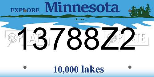 13788Z2 Minnesota License Plate