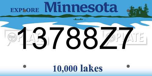 13788Z7 Minnesota License Plate