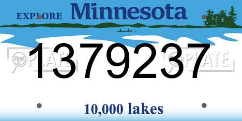 1379237 Minnesota License Plate