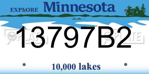 13797B2 Minnesota License Plate