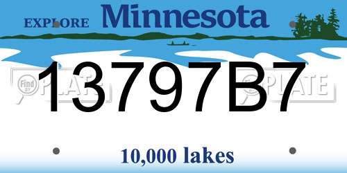 13797B7 Minnesota License Plate