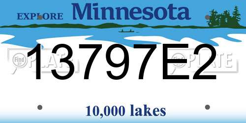 13797E2 Minnesota License Plate