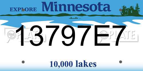 13797E7 Minnesota License Plate