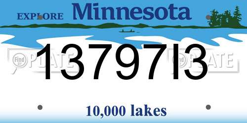 13797I3 Minnesota License Plate
