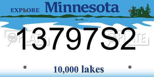 13797S2 Minnesota License Plate