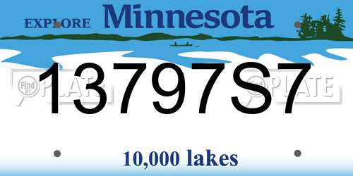 13797S7 Minnesota License Plate