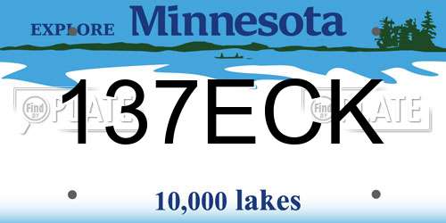 137ECK Minnesota License Plate