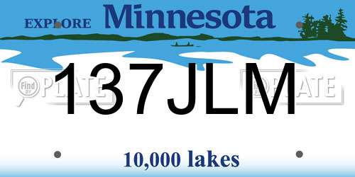 137JLM Minnesota License Plate