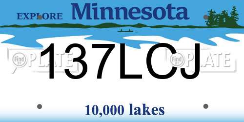 137LCJ Minnesota License Plate