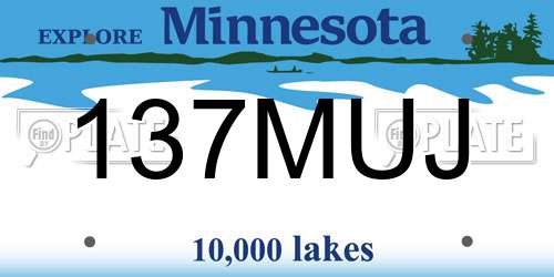 137MUJ Minnesota License Plate