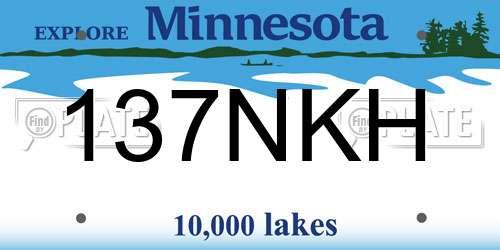 137NKH Minnesota License Plate