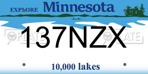 137NZX Minnesota License Plate