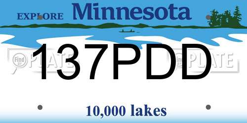 137PDD Minnesota License Plate