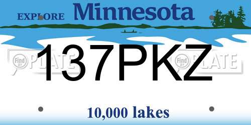 137PKZ Minnesota License Plate